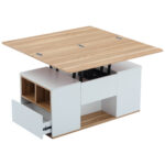 WLiftable multi-function coffee table - table top opens to 2 tables, large capacity, - Image 16