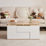 WLiftable multi-function coffee table - table top opens to 2 tables, large capacity, - Image 24