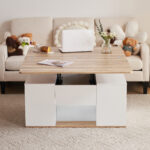 WLiftable multi-function coffee table - table top opens to 2 tables, large capacity, - Image 26