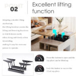 WLiftable multi-function coffee table - table top opens to 2 tables, large capacity, - Image 3
