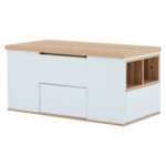 WLiftable multi-function coffee table - table top opens to 2 tables, large capacity, - Image 35