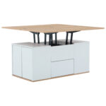 WLiftable multi-function coffee table - table top opens to 2 tables, large capacity, - Image 37