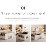 WLiftable multi-function coffee table - table top opens to 2 tables, large capacity, - Image 5