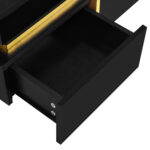 Coffee table, high-gloss living room table, side table with drawers and golden accents - Image 11
