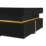 Coffee table, high-gloss living room table, side table with drawers and golden accents - Image 18