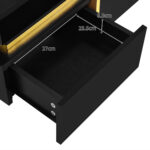 Coffee table, high-gloss living room table, side table with drawers and golden accents - Image 19