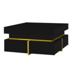 Coffee table, high-gloss living room table, side table with drawers and golden accents - Image 20
