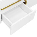 Coffee table, high-gloss living room table, side table with drawers and golden accents - Image 12