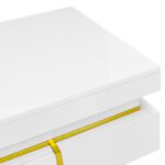 Coffee table, high-gloss living room table, side table with drawers and golden accents - Image 16