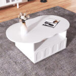 Coffee table, cloud-shaped coffee table with drawers and storage compartments. - Image 2