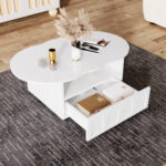 Coffee table, cloud-shaped coffee table with drawers and storage compartments. - Image 5