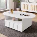 Coffee table, cloud-shaped coffee table with drawers and storage compartments. - Image 6