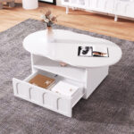 Coffee table, cloud-shaped coffee table with drawers and storage compartments. - Image 7