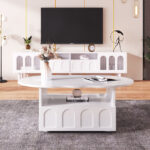 Coffee table, cloud-shaped coffee table with drawers and storage compartments. - Image 8
