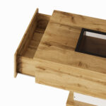 Coffee table, living room table with color-changing LED light, with glass, side table with two drawe - Image 11
