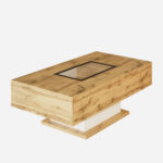 Coffee table, living room table with color-changing LED light, with glass, side table with two drawe - Image 18