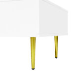 White coffee table with high gloss, modern and simple, with 2 drawers - Image 10
