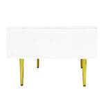 White coffee table with high gloss, modern and simple, with 2 drawers - Image 11