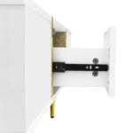 White coffee table with high gloss, modern and simple, with 2 drawers - Image 17
