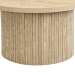 Coffee table, double round table, side table with natural wood slats. Multifunctional living room ta - Image 11
