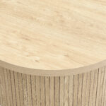 Coffee table, double round table, side table with natural wood slats. Multifunctional living room ta - Image 12