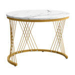 Elegant 2-piece, white coffee table set in nest shape, 60*60*46cm & 50*50* 30.8cm, round tables with - Image 21