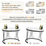 Elegant 2-piece, white coffee table set in nest shape, 60*60*46cm & 50*50* 30.8cm, round tables with - Image 26