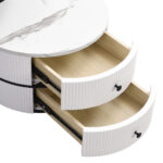 Elegant 2-piece, white coffee table set in nest shape, 60*60*46cm & 50*50*31cm, round tables with hi - Image 21
