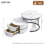 Elegant 2-piece, white coffee table set in nest shape, 60*60*46cm & 50*50*31cm, round tables with hi - Image 46
