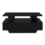 Modern high-gloss coffee table with LED lighting and 2 drawers – Stylish 90x55x41 cm side table with - Image 17