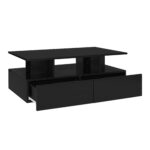 Modern high-gloss coffee table with LED lighting and 2 drawers – Stylish 90x55x41 cm side table with - Image 19
