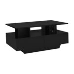 Modern high-gloss coffee table with LED lighting and 2 drawers – Stylish 90x55x41 cm side table with - Image 21