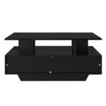 Modern high-gloss coffee table with LED lighting and 2 drawers – Stylish 90x55x41 cm side table with - Image 25