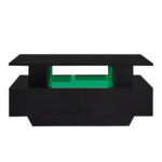 Modern high-gloss coffee table with LED lighting and 2 drawers – Stylish 90x55x41 cm side table with - Image 37