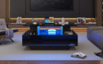 Modern high-gloss coffee table with LED lighting and 2 drawers – Stylish 90x55x41 cm side table with - Image 60