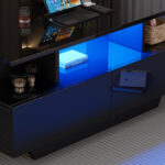 Modern high-gloss coffee table with LED lighting and 2 drawers – Stylish 90x55x41 cm side table with - Image 62