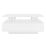 Modern high-gloss coffee table with LED lighting and 2 drawers – Stylish 90x55x41 cm side table with - Image 23