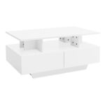 Modern high-gloss coffee table with LED lighting and 2 drawers – Stylish 90x55x41 cm side table with - Image 28