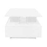 Modern high-gloss coffee table with LED lighting and 2 drawers – Stylish 90x55x41 cm side table with - Image 72