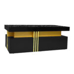 Modern rectangular coffee table with high-gloss top and 2 wooden drawers, LED lighting - Image 10