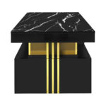 Modern rectangular coffee table with high-gloss top and 2 wooden drawers, LED lighting - Image 15