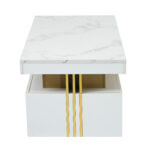 Modern rectangular coffee table with high-gloss top and 2 wooden drawers, LED lighting - Image 10