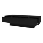 Moderný čierny konferenčný stolík s vysokým leskom, 115 x 55 x 34 cm, s 2 zásuvkami, LED osvetlením a nosnosťou 30 kg – Obrázok 11
