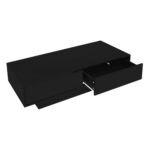 Moderný čierny konferenčný stolík s vysokým leskom, 115 x 55 x 34 cm, s 2 zásuvkami, LED osvetlením a nosnosťou 30 kg – Obrázok 16