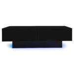 Modern Black High-Gloss Coffee Table, 115 x 55 x 34 cm, with 2 Drawers, LED Lighting and 30 kg Load Capacity - Image 26