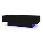 Modern Black High-Gloss Coffee Table, 115 x 55 x 34 cm, with 2 Drawers, LED Lighting and 30 kg Load Capacity - Image 31