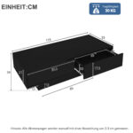 Modern Black High-Gloss Coffee Table, 115 x 55 x 34 cm, with 2 Drawers, LED Lighting and 30 kg Load Capacity - Image 42
