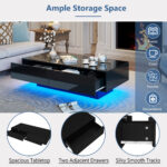 Modern Black High-Gloss Coffee Table, 115 x 55 x 34 cm, with 2 Drawers, LED Lighting and 30 kg Load Capacity - Image 52