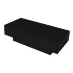Modern Black High-Gloss Coffee Table, 115 x 55 x 34 cm, with 2 Drawers, LED Lighting and 30 kg Load Capacity - Image 6