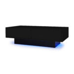 Modern Black High-Gloss Coffee Table, 115 x 55 x 34 cm, with 2 Drawers, LED Lighting and 30 kg Load Capacity - Image 78